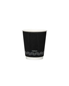 8oz Compostable Black Ripple Cups